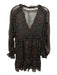 Zara Size XS Black, Red, Green Polyester Paisley Ruffle Babydoll Dress Black, Red, Green / XS