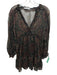 Zara Size XS Black, Red, Green Polyester Paisley Ruffle Babydoll Dress Black, Red, Green / XS