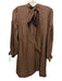 Adelyn Rae Size S Brown Rayon Blend Tie Mock Neck Above knee swing Dress Brown / S