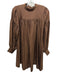 Adelyn Rae Size S Brown Rayon Blend Tie Mock Neck Above knee swing Dress Brown / S