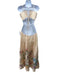 Zimmermann Size 4 Peach, Blue & Multi Linen Spaghetti Strap Floral Cut Out Dress Peach, Blue & Multi / 4