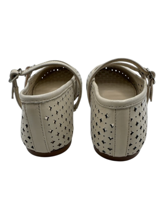 Seychelles Shoe Size 7 Cream Leather Perforated Round Toe Double Strap Flats Cream / 7
