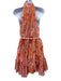Zimmermann Orange, Red & Brown Cotton & Silk Floral Floral Abstract Dress Orange, Red & Brown