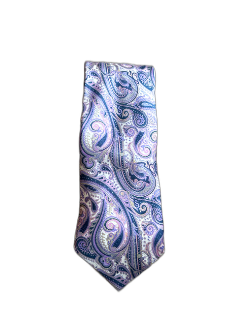 Brioni Purple & Multi Print Silk Paisley Men's Tie Purple & Multi Print