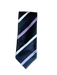 Brioni Black, Purple & White Print Silk Striped Men's Tie Black, Purple & White Print