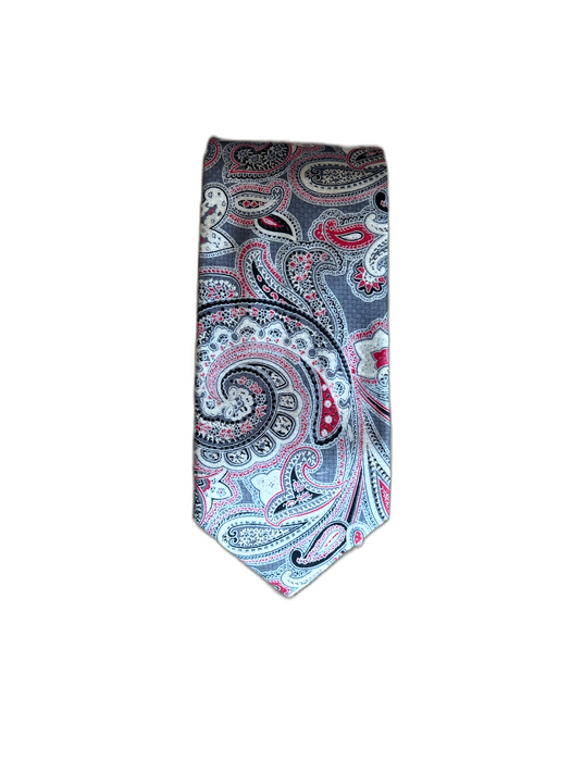 Brioni Gray & Multi-Color Silk Paisley Men's Tie Gray & Multi-Color