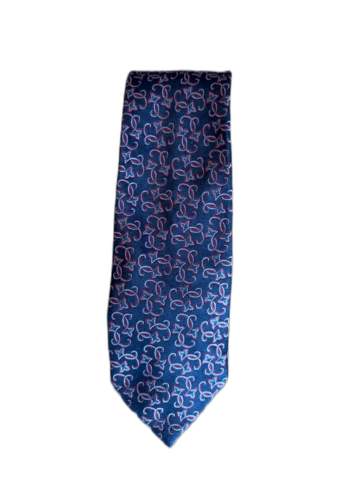 Charvet Navy Blue & Multi Silk All Over Print Men's Tie Navy Blue & Multi