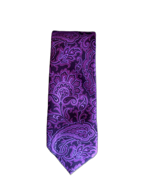 Brioni Purple Silk Paisley Men's Tie Purple