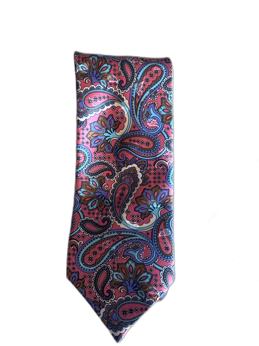 Brioni Pink & Multi Silk All Over Print Men's Tie Pink & Multi