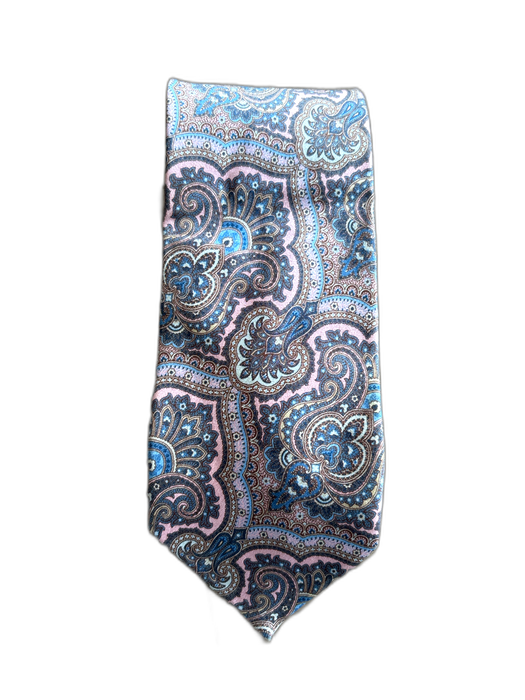 Guffey's Pink & Multi Silk Paisley Men's Tie Pink & Multi