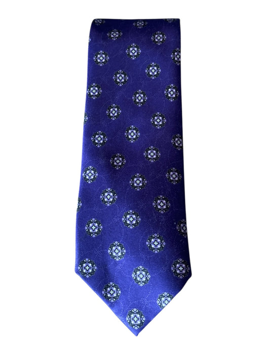 Brioni Purple & Black Silk All Over Print Men's Tie Purple & Black