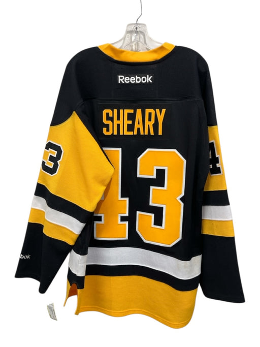 Reebok Size L Black & Yellow Synthetic Solid Jersey Men's Long Sleeve Shirt Black & Yellow / L