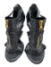 Balenciaga Shoe Size 37 Black Leather Upper Gold Tone Zipper Whipstitch Sandals Black / 37
