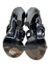 Balenciaga Shoe Size 37 Black Leather Upper Gold Tone Zipper Whipstitch Sandals Black / 37