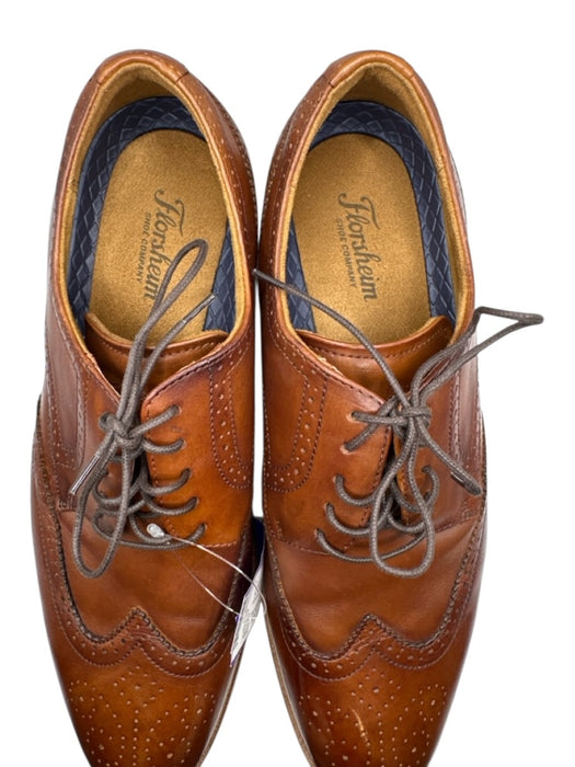 Florsheim Shoe Size 10.5 Dark Brown Leather Wingtip Lace Up Men's Loafers Dark Brown / 10.5
