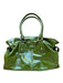 Tod's Green Patent Leather Top Handles Silver Hardware Bag Green / M