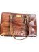 Brahmin Brown & Bronze Leather Croc Embossed Top Handle Tote Bag Brown & Bronze / L