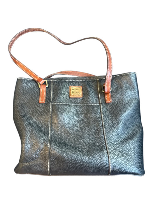Dooney & Bourke Black & Brown Leather Top Handle Pebbled Bag Black & Brown / M