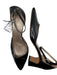 AGL Shoe Size 38.5 Black Patent Leather Block Heel Ankle Strap Pointed Toe Pumps Black / 38.5