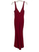 Lulu's Size S Red Polyester & Spandex Sleeveless Beaded Strap V Neck Gown Red / S