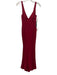 Lulu's Size S Red Polyester & Spandex Sleeveless Beaded Strap V Neck Gown Red / S
