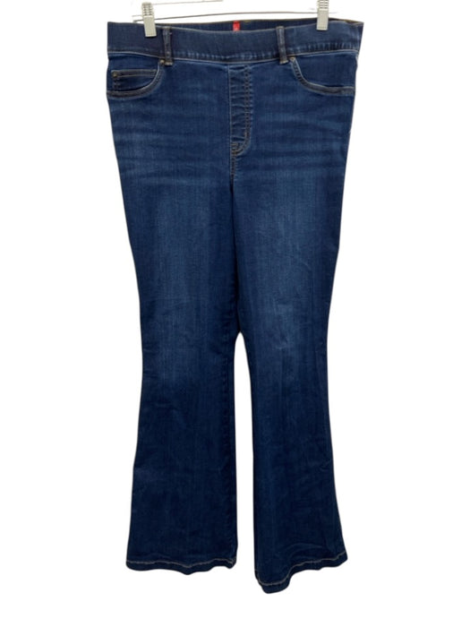 Spanx Size XL Medium Wash Cotton & Polyester Elastic Waist Flare Jeans Medium Wash / XL