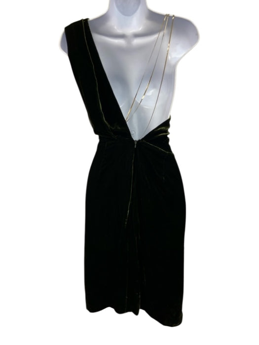 Reiss Size 8 Green Viscose & Silk Velvet Sleeveless Strappy Dress Green / 8