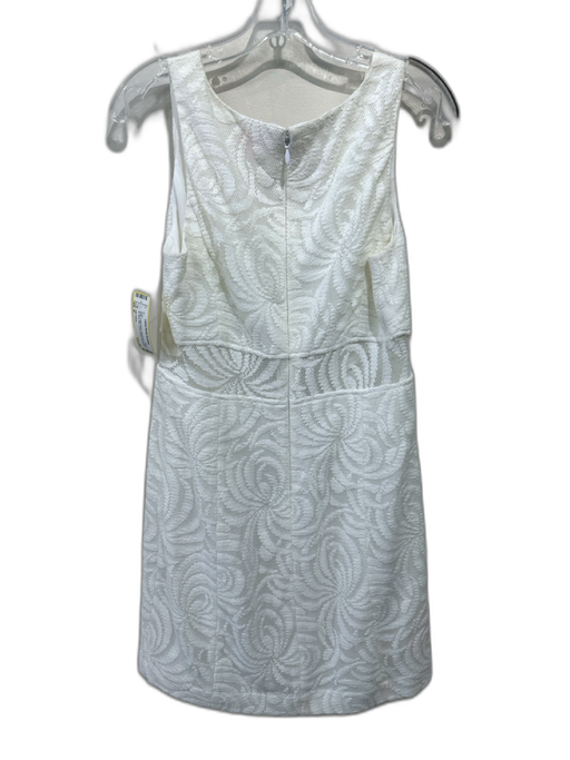 Lilly Pulitzer Size 6 White Cotton Blend Sleeveless V Neck Zip Back Mini Dress White / 6