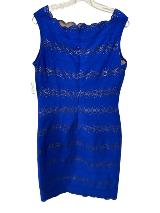 Tadashi Shoji Size XL Blue Polyester Sleeveless Laser Cut Neoprene Dress Blue / XL