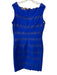 Tadashi Shoji Size XL Blue Polyester Sleeveless Laser Cut Neoprene Dress Blue / XL