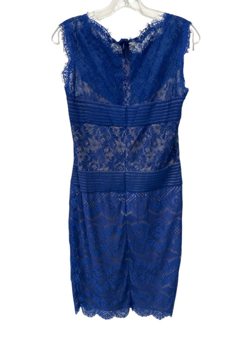 Tadashi Shoji Size 14 Blue Polyester Scalloped Sleeveless Dress Blue / 14