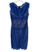 Tadashi Shoji Size 14 Blue Polyester Scalloped Sleeveless Dress Blue / 14