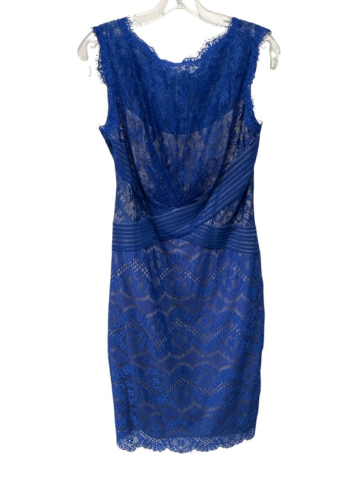 Tadashi Shoji Size 14 Blue Polyester Scalloped Sleeveless Dress Blue / 14