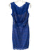 Tadashi Shoji Size 14 Blue Polyester Scalloped Sleeveless Dress Blue / 14
