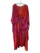 Michelle Jonas Size M Red & Pink Silk Chiffon Tie Waist Sheer Dress Red & Pink / M