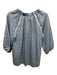 Abbey Glass Size M Blue & White Polyester Blend 3/4 Sleeve Vertical Stripes Top Blue & White / M