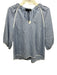 Abbey Glass Size M Blue & White Polyester Blend 3/4 Sleeve Vertical Stripes Top Blue & White / M