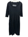 Black Label Size 4 Black Cotton 3/4 Sleeve Paneled Stitch Detail Maxi Dress Black / 4