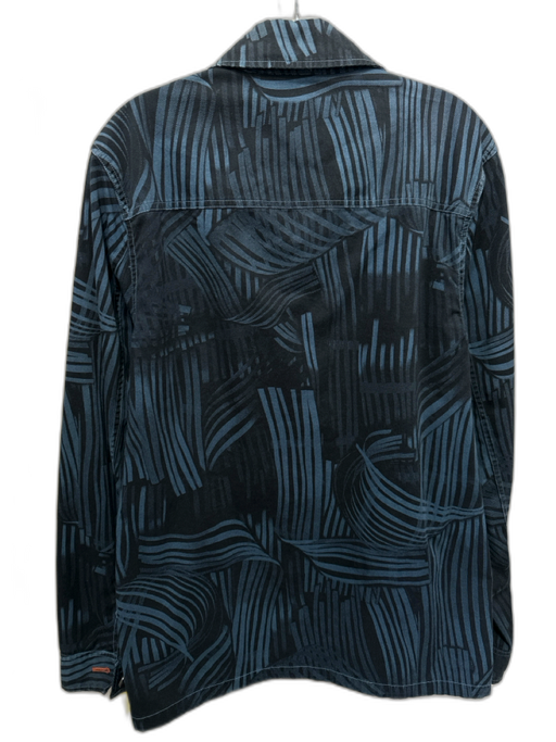 Paul Smith Size M Blue & Black Cotton All Over Print Buttons Men's Jacket Blue & Black / M