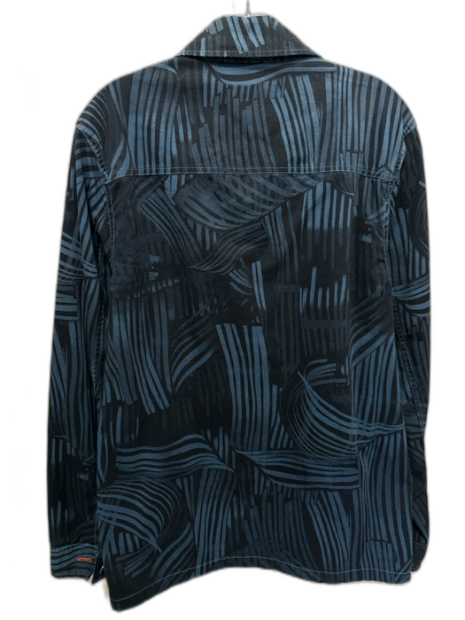 Paul Smith Size M Blue & Black Cotton All Over Print Buttons Men's Jacket Blue & Black / M