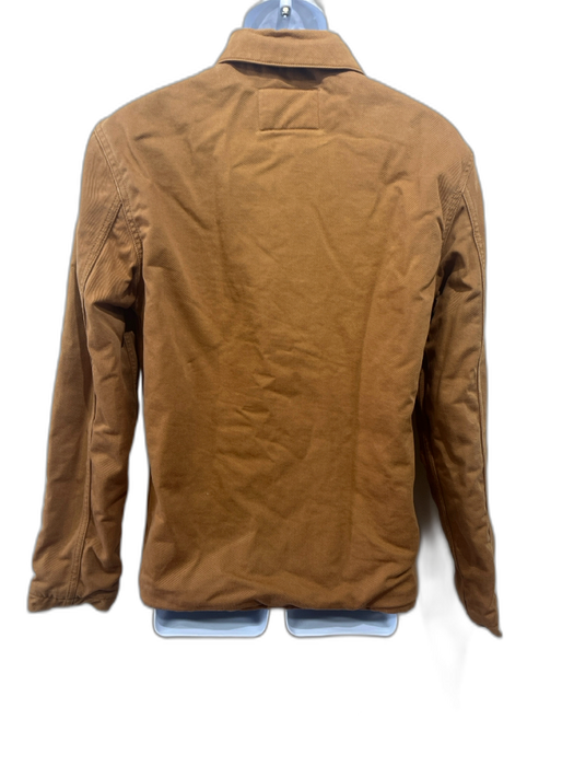 Sandro Size S Brown Cotton Solid Buttons Men's Jacket Brown / S