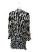 Zara Size L black and white Animal Print Long Sleeve Collar Button Up Skirt Set black and white / L