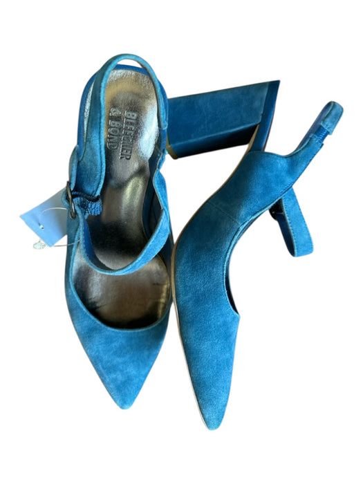 Bleecker & Bond Shoe Size 8 Teal Blue Suede Block Heel Pointed Heels Teal Blue / 8