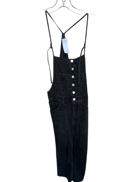 Pilcro Size 27 Black Cotton Blend Denim Adjustable Overalls Pockets Romper Black / 27