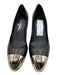 Chanel Shoe Size 40 Black Leather Cap Toe Kitten Heel Slip On Pumps Black / 40