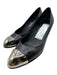 Chanel Shoe Size 40 Black Leather Cap Toe Kitten Heel Slip On Pumps Black / 40