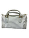 Gucci White Coated Canvas Zip Close Top Handle Goldtone Hardware Bag White / S