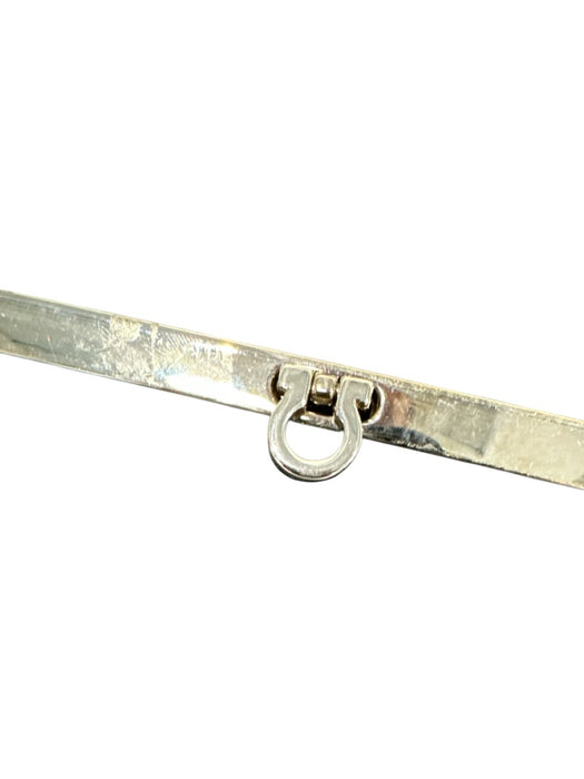 Ferragamo Grey Textile Shoulder Strap Silver Hardware Denim Bag Grey / S