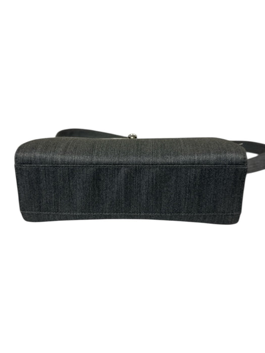 Ferragamo Grey Textile Shoulder Strap Silver Hardware Denim Bag Grey / S