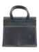 Ferragamo Black Leather Top Handle Gold Hardware Bow Detail Magnetic Clasp Bag Black / Mini